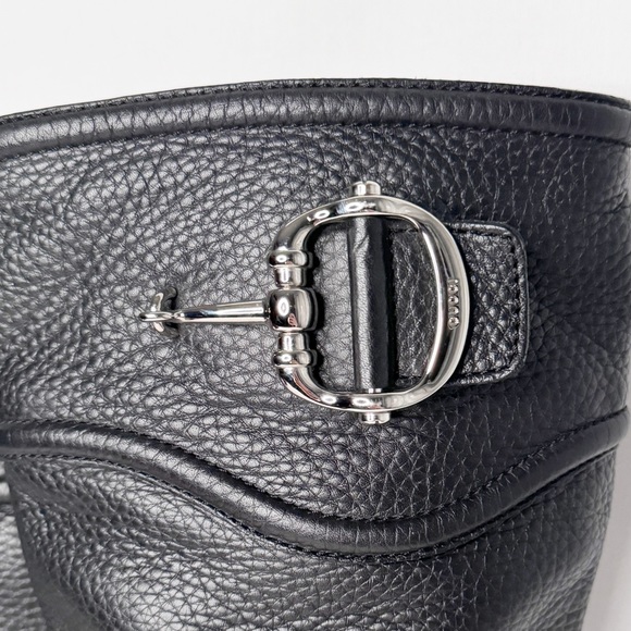 GUCCI BLACK CAVIAR LEATHER TECHNO HORSEBIT HEEL PLATFORM BOOTS SZ 40 - Picture 2 of 12